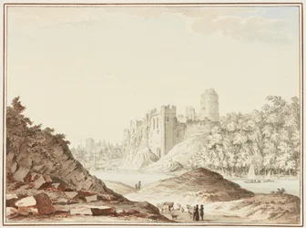 Pembroke Castle (wc på vävt papper)