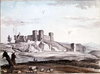Rhuddlan slott från bron