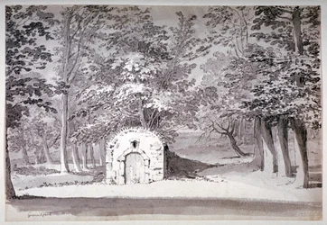 Ett ishus eller kanal i Greenwich Park, London, 1772