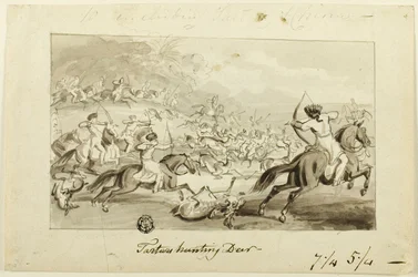 Tartarer jakt på rådjur (recto); Skal (verso)