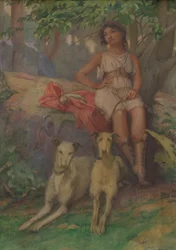 Figur med två hundar
