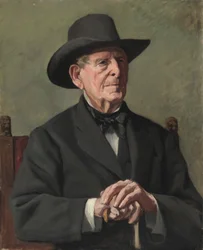 Porträtt av en gammal sjökapten, 1800-talet.