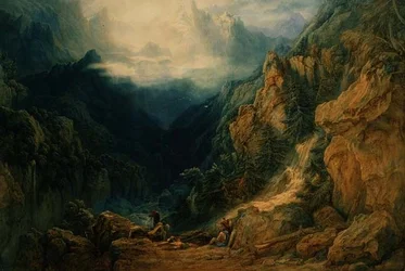 Komposition: Hunters Resting after the Chase (akvarell)