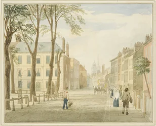 Mansion House, Queen Square (penna och akvarell på papper)