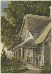 The Lodge, Broomwell House, Brislington, ca 1824 (penna och akvarell på papper)