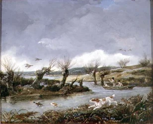 Duck Shooting (olja på duk)