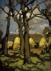 Farm Steading (olja på panel)