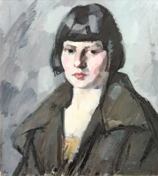 Huvud av en ung flicka, ca 1920