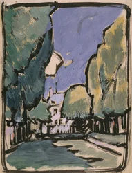 Landskap (olja på papper)