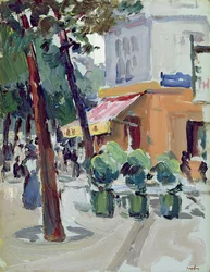 Luxembourg Gardens, Paris (olja på panel)