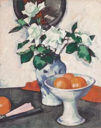 Vita rosor, ca 1924 (olja på duk)