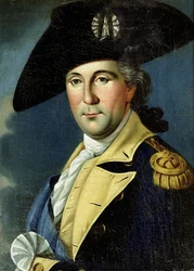 Porträtt av George Washington i uniformen av en amerikansk general, mellan 1775 och 1780.