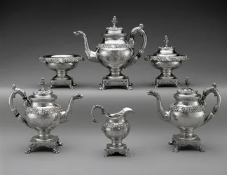 Te- och kaffeservering, c. 1824-1829 (silver)