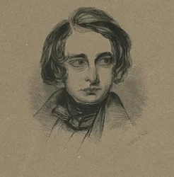 Porträtt av "Boz", graverat av Hooper, ca 1838.