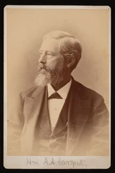 Porträtt av Aaron Augustus Sargent 1827-1887, mellan 1876 och 1880.