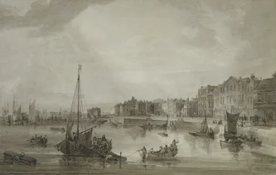 Margate Harbour, 1806 (brun tvätt över grafit)