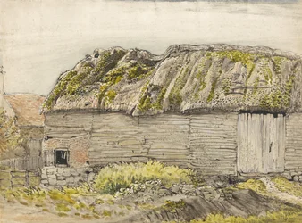 A Lada with a Mossy Roof, Shoreham (akvarell med brun tvätt, bläck, gouache och penna på papper)
