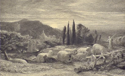 The Rising Moon, ca 1857 (etsning)