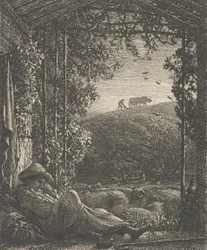 Den sovande herden, tidig morgon, 1857.