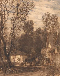 The Wayside Smithy (tvätta penna och bläck på papper)