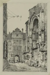 Facisimilies av skisser gjorda i Flandern och Tyskland: Thein Church, Prag