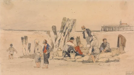Fiskare på stranden, Oostende