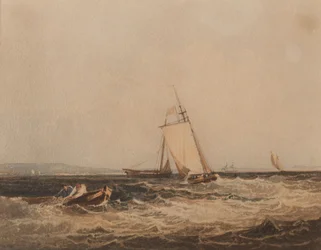 Fiskebåtar, ca 1820 (akvarell på papper)