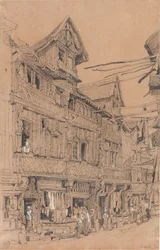 Gamla gatan i Lisieux, ca 1820 (akvarell på papper)