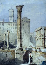 The Column of Phocas (akvarell på papper)
