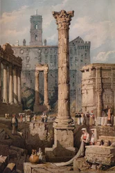 Utsikt i Forum, Rom, c1823