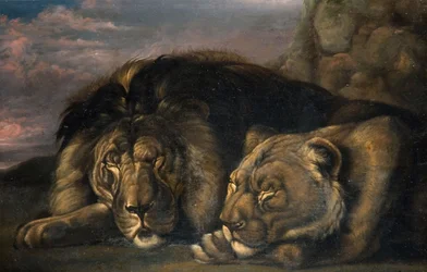 Sovande lejon och lejoninna 1823-1830.