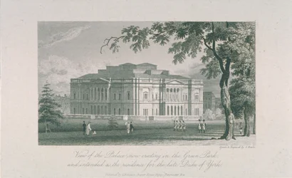 Utsikt över York House och Green Park, ca 1800