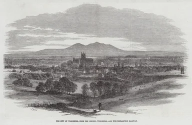 Staden Worcester, från Oxford, Worcester och Wolverhampton Railway