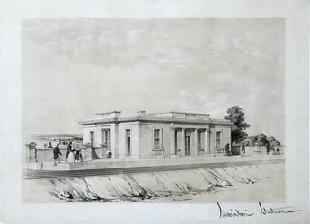 Swinton Station, c1840 (tonad litografi på papper)