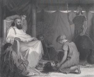 David Brought Before Saul, från The Art Journal, mittemot sid. 100, april 1871.