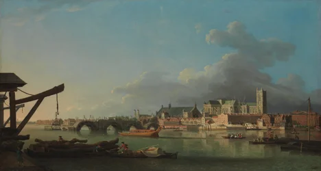 Byggnaden av Westminster Bridge.