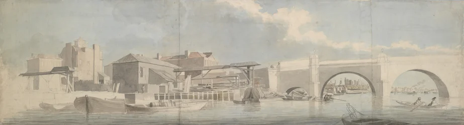 Westminster Bridge, Surrey Side, ca. 1750.