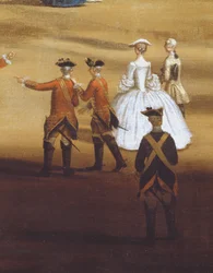 Soldater och ett par i Horseguards Parade, c.1758 olja på duk detalj av 237617
