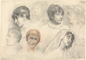 Porträttstudier av skådespelare inklusive Mary Wells som Cowslip, John Kemble, Edmund Kean och Sarah Siddons som Hermione