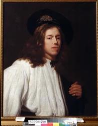 ""Autoportrait" (Självporträtt) Peinture de Samuel Dirksz van Hoogstraten (1627-1678) 17eme siecle Musee des Beaux Arts Ivan Kramskoy (ou Kramskoi) a Voronej (Voronezh), Ryssland.