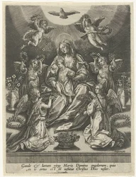 Madonna och barn omgivna av änglar