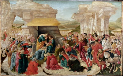 The Adoration of the Magi (oavslutad målning, ca 1500)