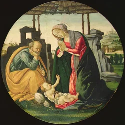 Den heliga familjen (tempera på pannå)