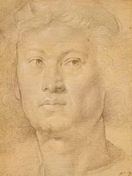Ängelhuvud (penna och krita på papper)