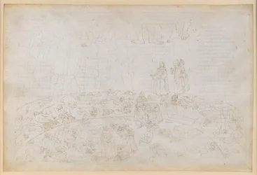 La Divina Commedia, Inferno XXXII. Nionde cirkeln (Cocytus), 1:a och 2:a avsnittet: Bestraffningen av förrädarna mot släkt och fosterland i isen vid Caina och Antenora