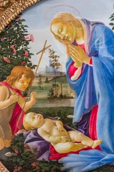 Madonna avgudar Jesusbarnet med den unge St John, c.1483-87