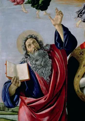Evangelisten Johannes, från altartavlan Jungfru Marias kröning i San Marco, ca 1488-90, detalj av 44363
