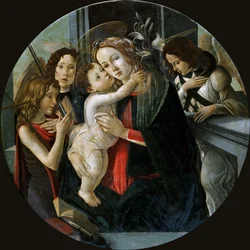 Madonnan och barnet med Sankt Johannes och två änglar.