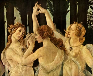 De tre gracerna, detalj ur Primavera, omkring 1478, 1937