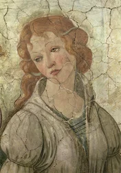 Venus och de tre gracerna som erbjuder gåvor till en ung flicka, detalj ur en av gracerna-freskerna, detalj från 33760